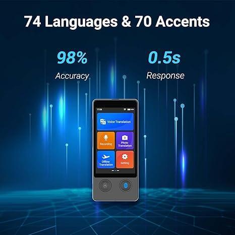 Polyverus® W12 AI Language Translator – 144 Languages, Offline & Online, 98% Accurate