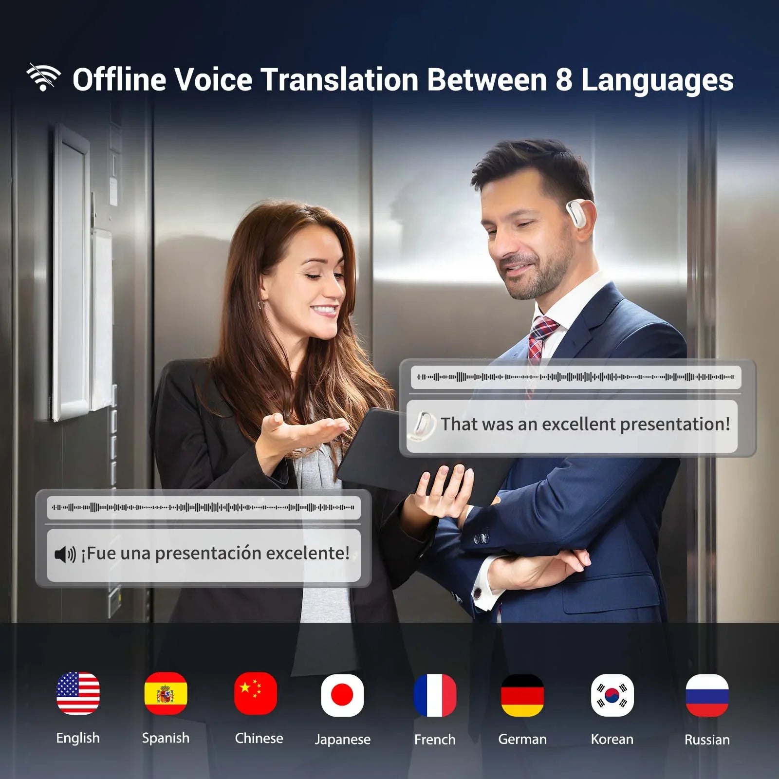 Polyverus® F56 AI Translator Earbuds – Real-Time 144-Language Support