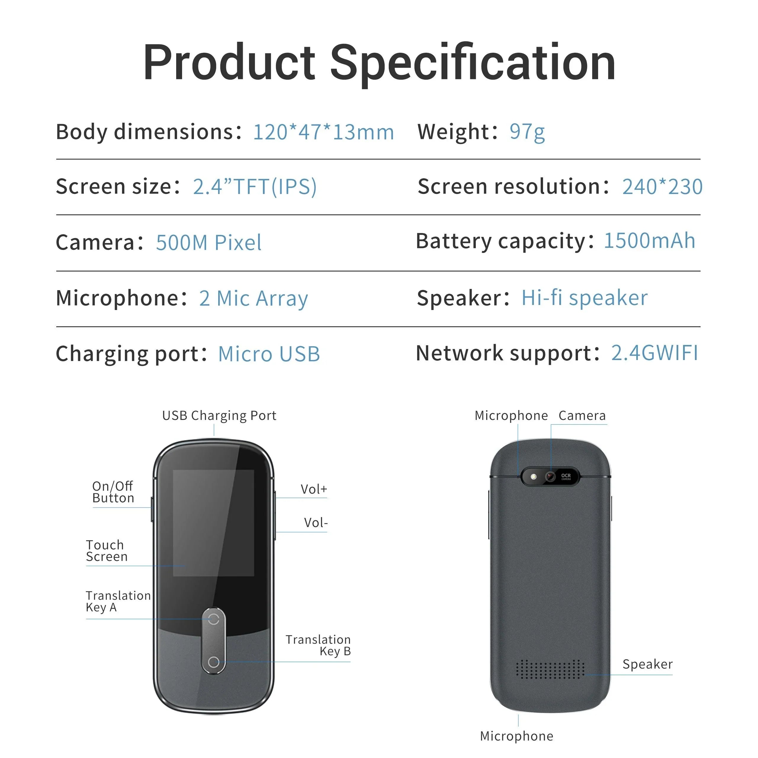 Polyverus® W09 Offline AI Translator – 144 Languages, No WiFi