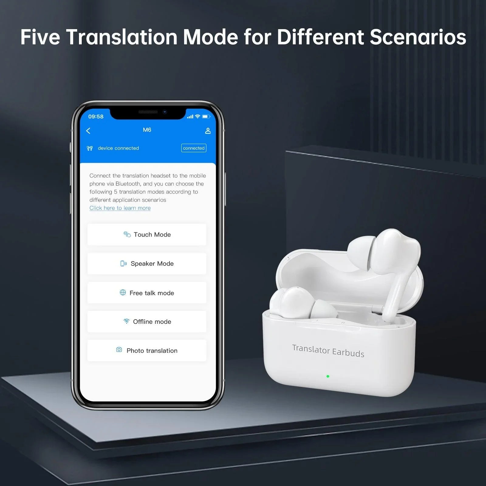 Polyverus® M6 AI Language Translator Earbuds – Instant 144-Language Translation