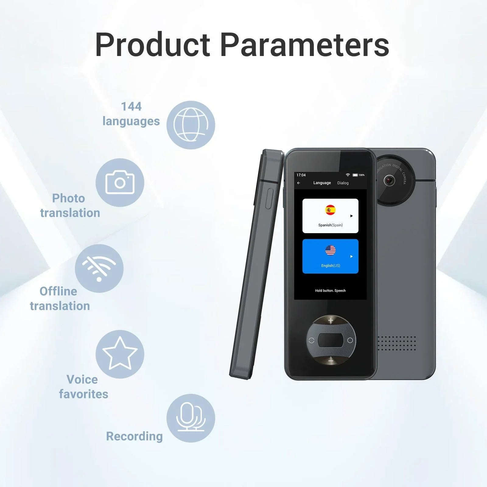 Polyverus® W10 Smart AI Translator – 144 Languages, Real-Time Offline Accuracy