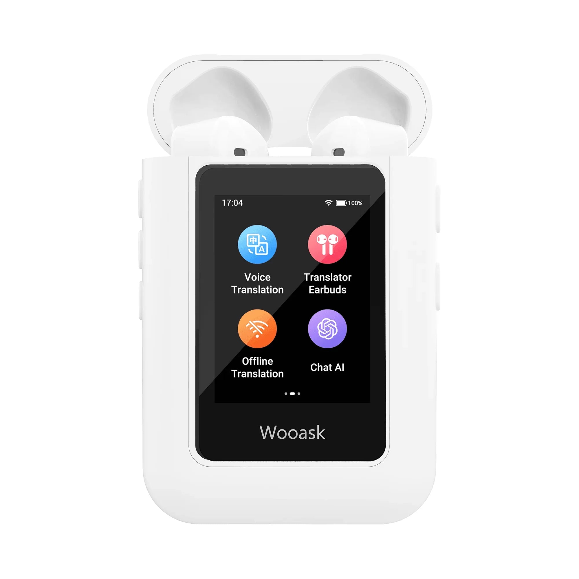 Polyverus® A8 AI Translator Earbuds – Offline ChatGPT Translation, Real-Time 74 Languages