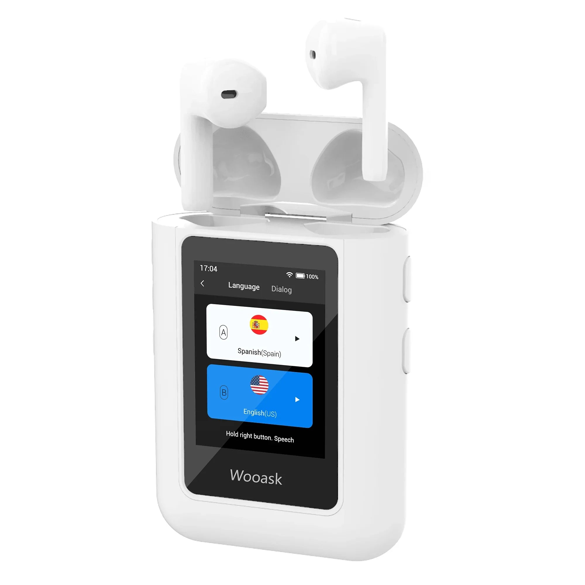 Polyverus® A8 AI Translator Earbuds – Offline ChatGPT Translation, Real-Time 74 Languages