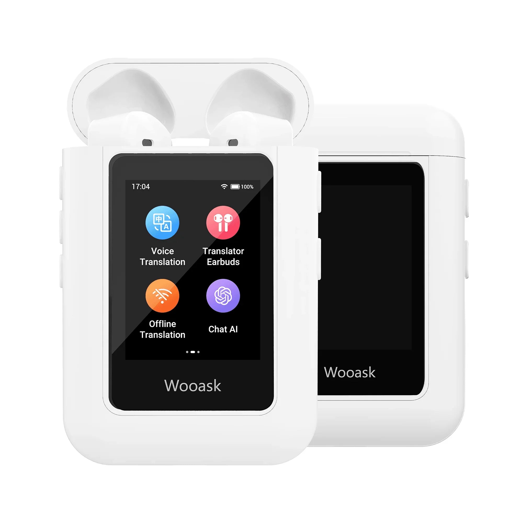 Polyverus® A8 AI Translator Earbuds – Offline ChatGPT Translation, Real-Time 74 Languages