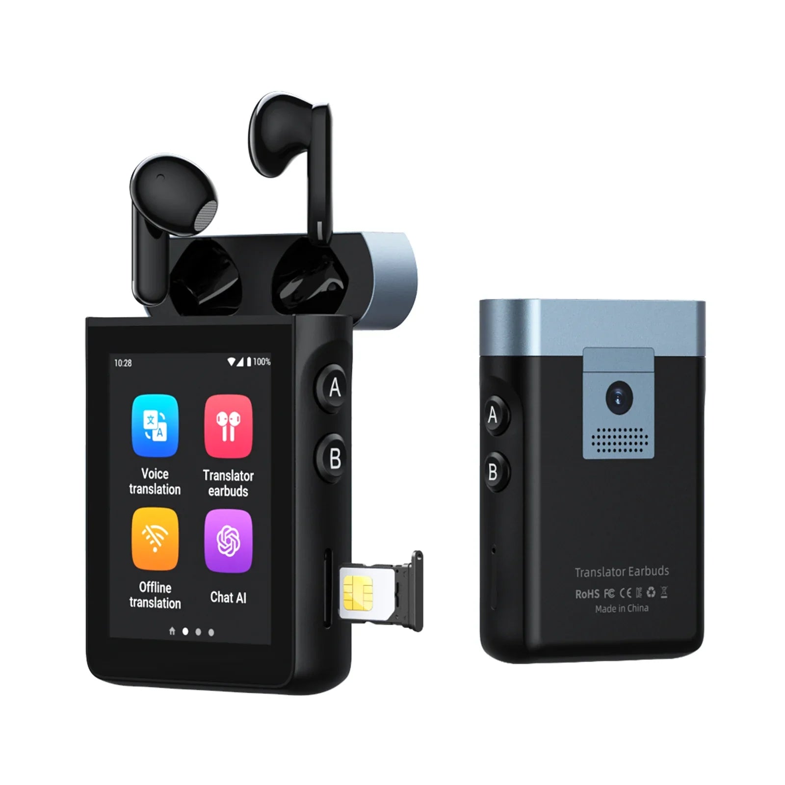 Polyverus® A9 4G Translator Earbuds with ChatGPT & TWS Bluetooth